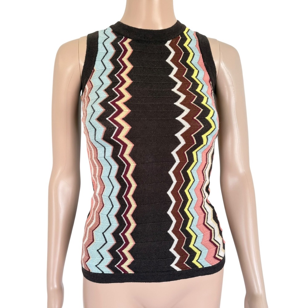 Missoni Target Tank Top Knit Zigzag Chevron Sz XS 70s Revival Retromod Dopamine